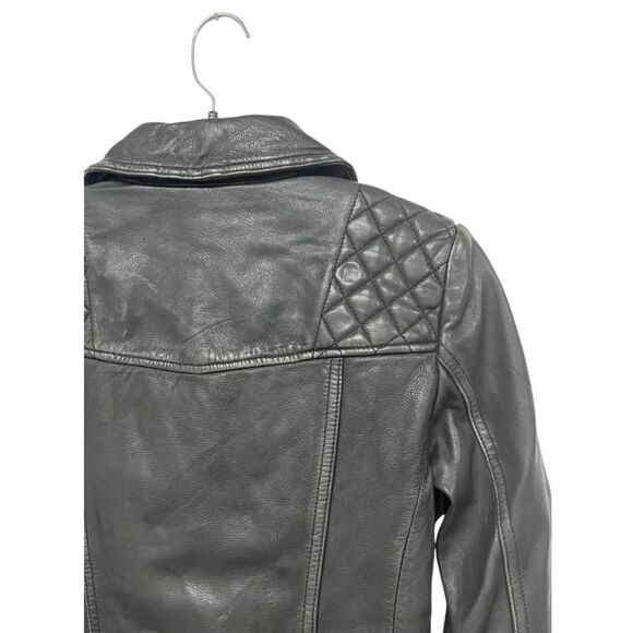 NWT ALL SAINTS | Black Cargo Distressed Leather Biker Jacket XS 2 - Picture 5 of 9